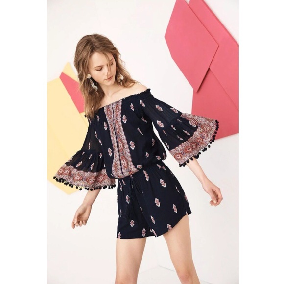 Anthropologie Pants - Anthropologie Lilka Vada Paisley  Pom Pom Romper